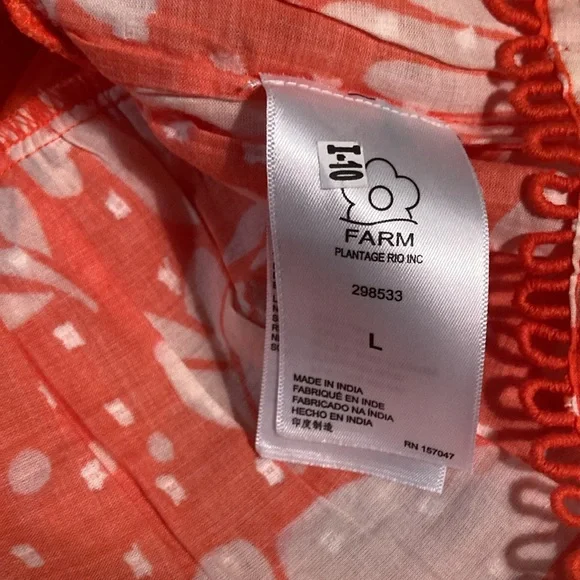 Women's FARM Rio Set Orange Neon Jungle Mini Bohemian Skirt | L /  Top | M - Picture 13 of 15